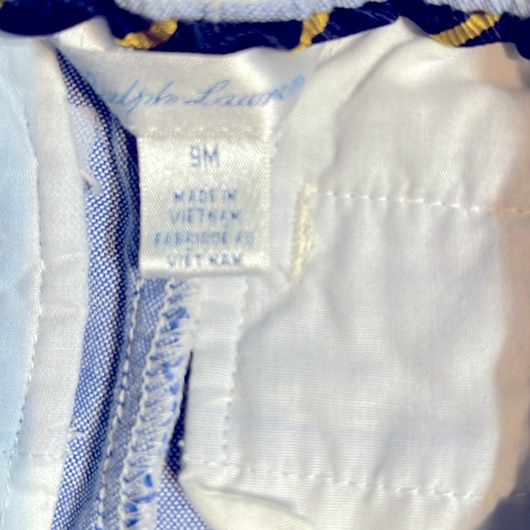 EUC- 9 month boy RALPH LAUREN POLO Pant light blue with polo belt - Picture 3 of 3